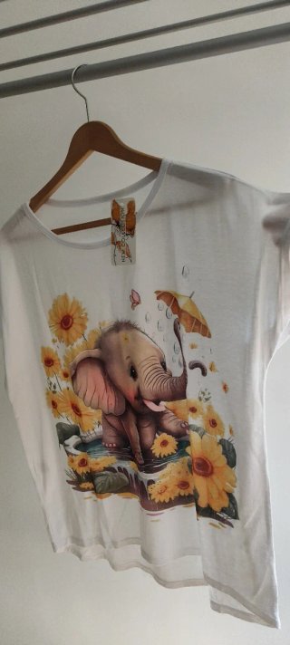 Camiseta Bebé Elefante Flores
