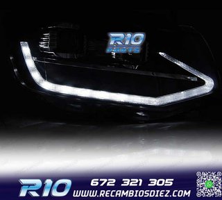 FAROS VOLKSWAGEN VW T6 15-19 LUZ DIURNA DRL NEGRO DINAMICOS