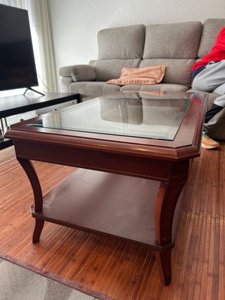 Mesa de centro madera y cristal