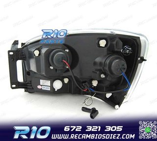 FAROS PARA DODGE RAM 06-08 LUZ DIURNA LED NEGRO