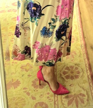 Vestido de raso estampado floral