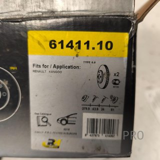 JUEGO DISCOS FRENO DELANTEROS RENAULT KANGOO NUEVO 6141110