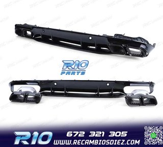 DIFUSOR MERCEDES CLASE C C205 COUPE 15-18 LOOK AMG C63 NEGRO