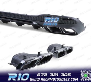 DIFUSOR MERCEDES GLE W166 15-19 LOOK AMG GLE63 NEGRO BRILLO