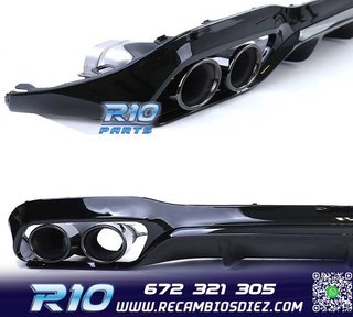DIFUSOR MERCEDES CLASE E W213 SEDAN 16-19 LOOK AMG E53 NEGRO