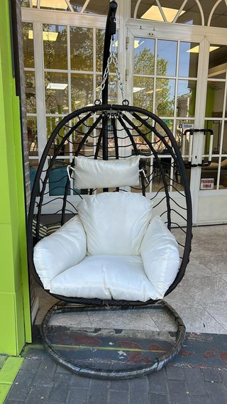 Silla Colgante Mimbre Grande Marrón
