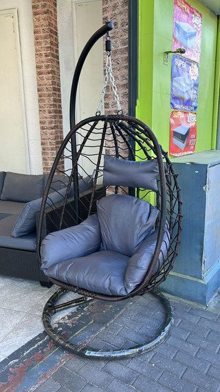Silla Colgante Mimbre Grande Marrón