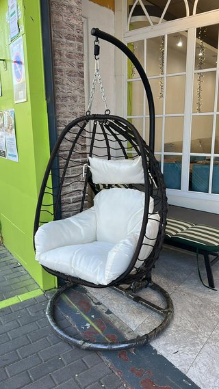 Silla Colgante Mimbre Grande Marrón