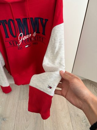 Sudadera Tommy Hilfiger Roja y Gris