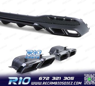 DIFUSOR MERCEDES GLE W166 15-19 LOOK AMG GLE63 NEGRO BRILLO