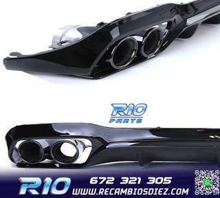 DIFUSOR MERCEDES CLASE E W213 SEDAN 16-19 LOOK AMG E53 NEGRO