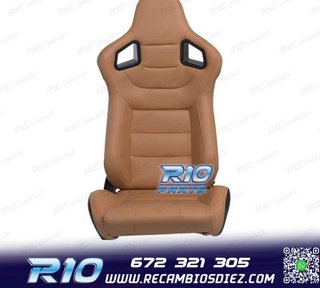 ASIENTO DEPORTIVO SEMI BAQUET ESTILO RS CUERO BEIGE