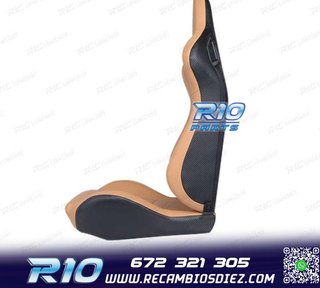 ASIENTO DEPORTIVO SEMI BAQUET ESTILO RS CUERO BEIGE