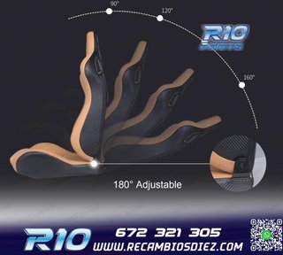 ASIENTO DEPORTIVO SEMI BAQUET ESTILO RS CUERO BEIGE