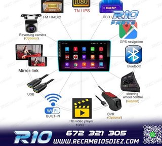 RADIO 9" GPS ANDROID 13 QUAD CORE 64GB ROM