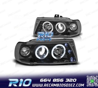 FAROS SEAT IBIZA CORDOBA 6K 93-99 OJOS ANGEL FONDO NEGRO
