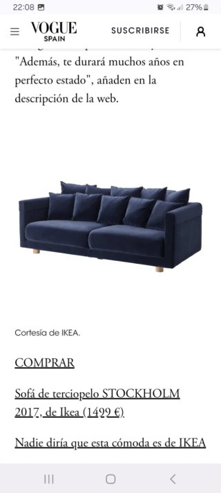 Sofá Azul Ikea
