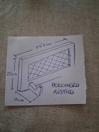 Perchero rústico madera 4 ganchos