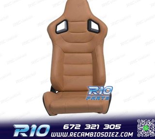 ASIENTO DEPORTIVO SEMI BAQUET ESTILO RS CUERO BEIGE