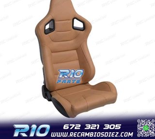 ASIENTO DEPORTIVO SEMI BAQUET ESTILO RS CUERO BEIGE
