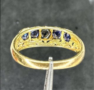 Anillo Zafiro Natural Tailandia Oro 90%