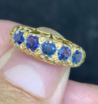 Anillo Zafiro Natural Tailandia Oro 90%