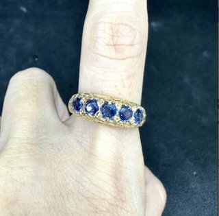 Anillo Zafiro Natural Tailandia Oro 90%