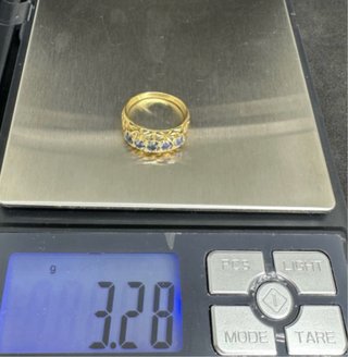 Anillo Zafiro Natural Tailandia Oro 90%