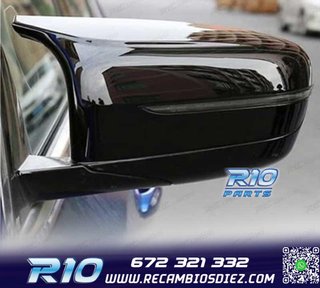 CARCASAS ESPEJOS BMW G30 G31 G11 G12 LOOK M NEGRO BRILLO