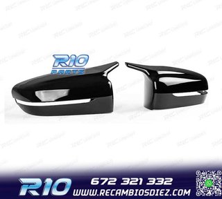 CARCASAS ESPEJOS BMW G30 G31 G11 G12 LOOK M NEGRO BRILLO