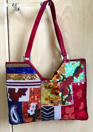 sequin beaded vintage coquette bag