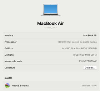 MacBook Air 2017 Plata