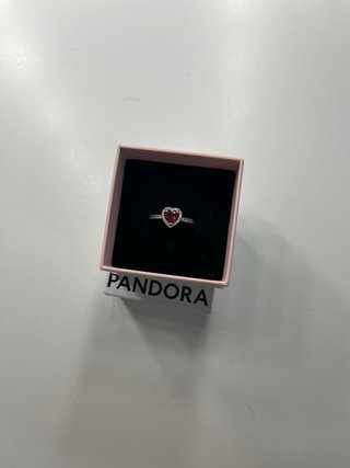 Anillo Pandora Corazón Rojo Plata Nuevo Caja