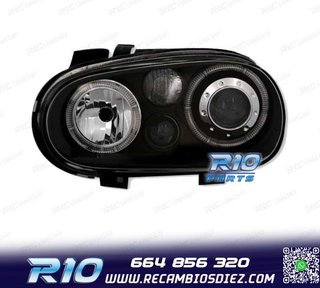 FAROS VOLKSWAGEN VW GOLF 4 OJOS ANGEL LOOK R32 FONDO NEGRO