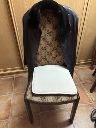 Abrigo largo de cuero negro/marrón