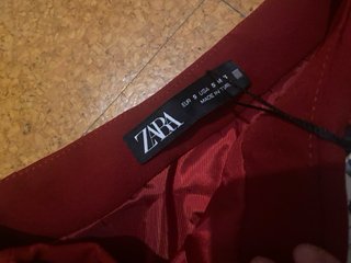 Falda pantalón Zara roja lazo