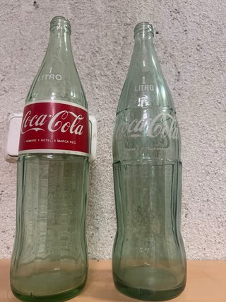 2 Bottiglie Vecchie Coca Cola 1L