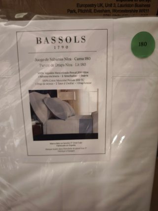 Juego Sábanas Bassols Niza Cama 180