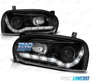 FAROS VOLKSWAGEN VW GOLF 3 LED DIURNA NEGROS
