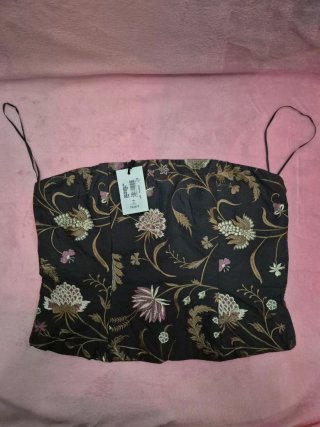 Top Honor Isabel Bordado Gris Talla S