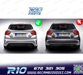 DIFUSOR MERCEDES CLASE A W176 12-18 LOOK AMG A45 + COLAS