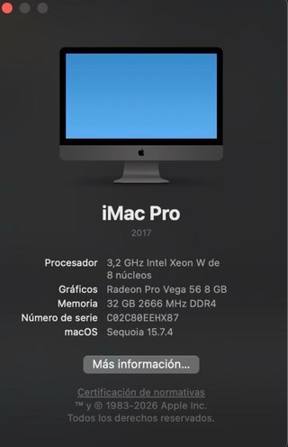 Apple iMac Pro Plata/Gris Espacial + componentes
