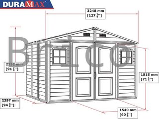Caseta PVC Woodside 239x324x233 cm - Duramax