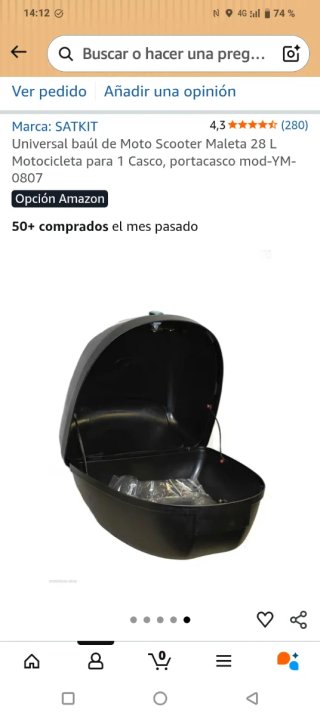 Baúl Moto Scooter SATKIT YM-0807 Negro,está nuevo.