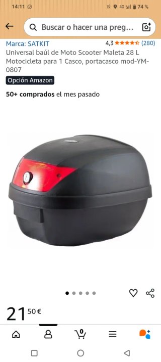 Baúl Moto Scooter SATKIT YM-0807 Negro,está nuevo.