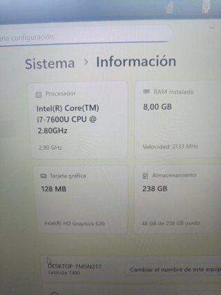 Portátil i7.seminuevo Dell 7490 RAM ddr4-win 11