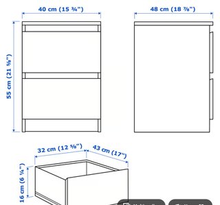 2 Comodini in Legno con 2 Cassetti