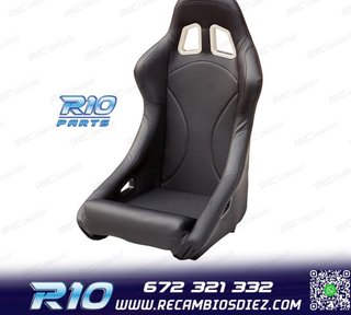 KIT ASIENTO BAQUET UNIVERSAL NEGRO PIEL ESTILO EVO