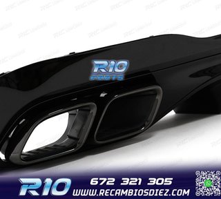 DIFUSOR MERCEDES W206 AMG 21- LOOK C63 + COLAS ESCAPE NEGRO