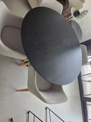 Mesa redonda Kave Home y 4 sillas mesa 120cm